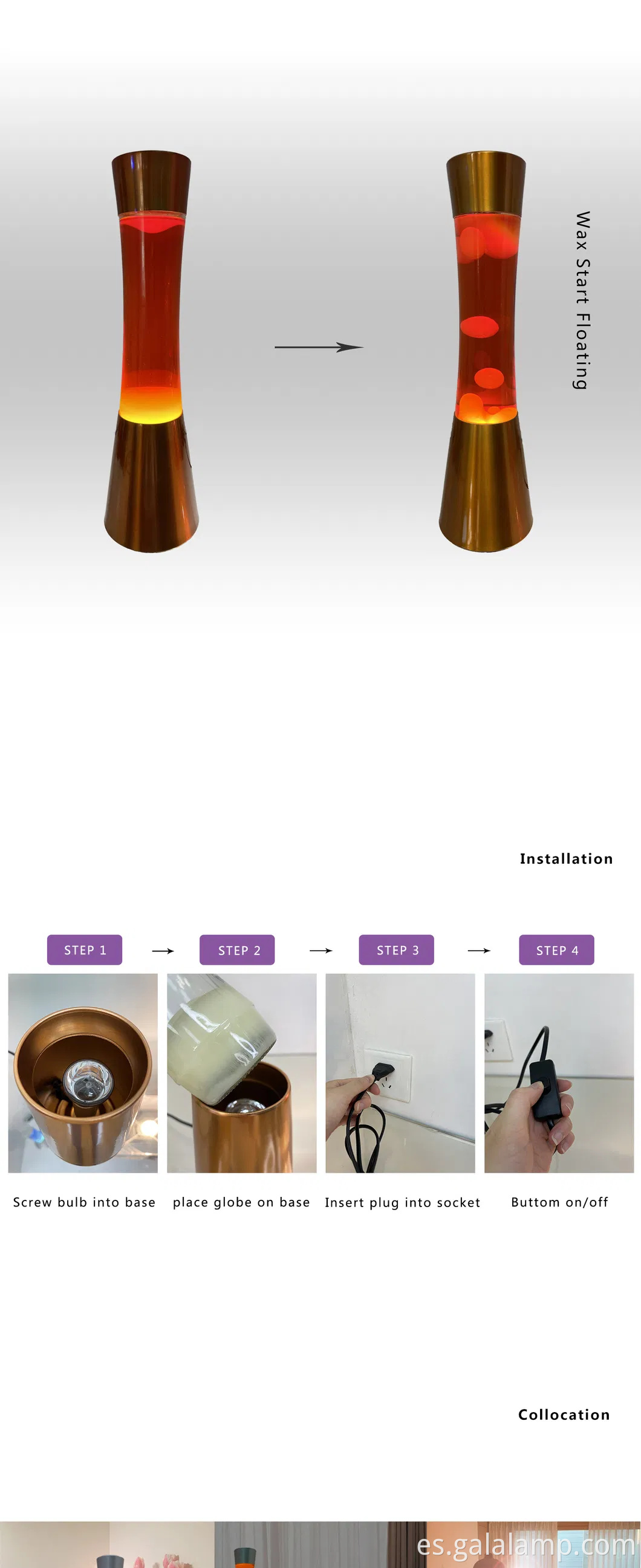 Lámpara de lava naranja personalizada para decoraciones y promociones navideñas